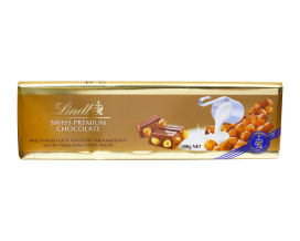 Шоколад молочный с цельным фундуком Lindt Gold Milk Hazelnut, 300 г (7610400013864) - фото