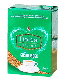 Кава розчинна в стиках Dolce Aroma Gusto Ricco (2 г*25 шт/уп), 50 г (4820093481502) - фото