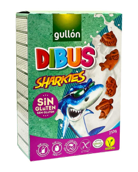 Печенье без глютена Акулы GULLON DIBUS Sharkies Sin Gluten, 250 г (8410376044959) - фото