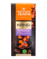 Шоколад чорний з цільним фундуком Trapa Intenso Noir Whole Hazelnuts 70%, 175 г (8410679232060) - фото