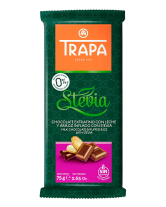 Шоколад молочный с воздушным рисом Trapa Stevia Milk Chocolate & Puffed Rice 0% Added Sugar, 75 г (8410679030055) - фото