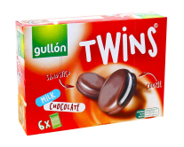 Печиво сендвіч шоколадне у молочному шоколаді GULLON Twins Milk Chocolate, 252 г (8410376028416) - фото