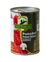 Помідори цілі в томатному соку VITTORIA Pomodori Pelati Interi, 400 г 8010146008336 - фото