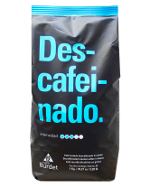 Кава в зернах без кофеїну BURDET Descafeinado, 1 кг (100% робуста) (8437003561023) - фото