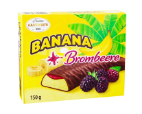 Бананове суфле з ожиною в шоколаді Hauswirth Banana Plus Brombeere, 150 г (9001395713019) - фото
