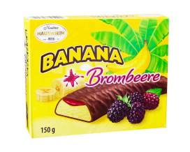 Бананове суфле з ожиною в шоколаді Hauswirth Banana Plus Brombeere, 150 г (9001395713019) - фото