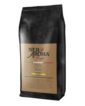 Кава в зернах Nero Aroma Etiopia Bebeka, 1 кг (моносорт арабіки) (8019650001505) - фото