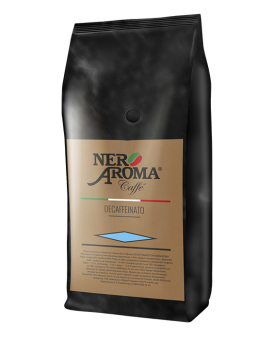 Кофе в зернах Nero Aroma Decaffeinato (без кофеина), 1 кг (60/40) 8019650003912 - фото