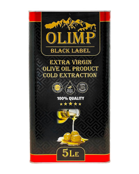 Оливковое масло первого отжима OLIMP BLACK LABEL Extra Virgin Olive Oil Cold Extraction, 5 л (5205831776529) - фото