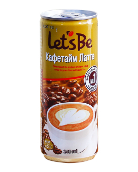 Напиток кофейный негазированный Let's Be Кафетайм Латте ЛОТТЕ, 240 мл (LET`S BE Cafetime Latte LOTTE)  (8801056050269) - фото