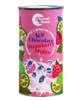 Горячий шоколад Чудові напої Ice Chocolate Strawberry Mojito с ароматом клубничного мохито, 200 г (тубус) 4820220380289 - фото