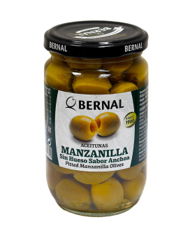 Оливки Мансанилья без косточки, со вкусом анчоуса Bernal Aceitunas Manzanilla Sin Hueso Sabor Anchoa, 300 г 8428391000324 - фото