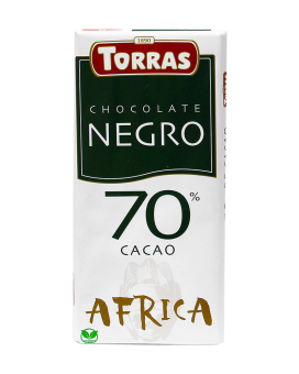 Шоколад черный TORRAS Negro Africa 70%, 125 г (8410342000149) - фото