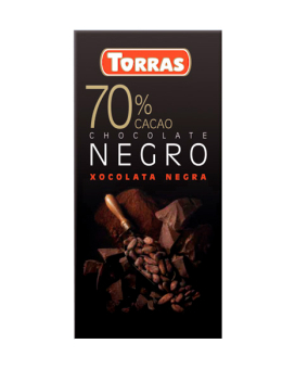 Шоколад черный без глютена TORRAS Negro 70%, 80 г (8410342000071) - фото