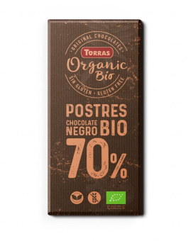 Шоколад черный органический без глютена TORRAS Postres Organic Bio Negro 70%, 200 г (8410342007094) - фото