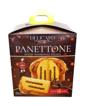 Паска Панеттоне з шоколадним кремом Delicato PANETTONE Cioccolato, 900 г (8004970152044) - фото