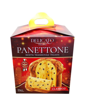 Паска Панеттоне з цукатами апельсина та родзинками Delicato PANETTONE Classico, 500 г (4820235280413) - фото