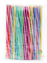 Трубочка фреш кольорова, кручена, з гофрою, d8, 25 см, 100 шт - фото