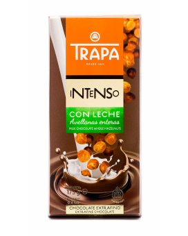 Шоколад молочный с цельным фундуком Trapa Intenso Milk Chocolate Whole Hazelnuts 29%, 175 г (8410679232039) - фото