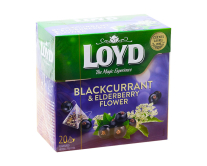 Чай фруктовий Чорна смородина-бузина LOYD Blackcurrant & Elderberry Flower, 40 г (20шт*2г) (5900396022950) - фото
