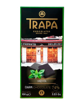 Шоколад чорний зі смаком м'яти Trapa Menta Dark Chocolate 74%, 100 г (8410679234866) - фото