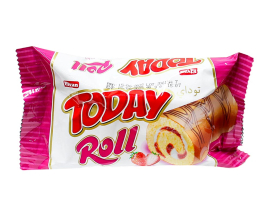 Рулет с ванильным кремом и клубничным желе Elvan TODAY ROLL STRAWBERRY, 40 г (8693029699298) - фото