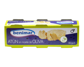 Тунец консервированный в оливковом масле Benimar Atun en Aceite de Oliva, 3шт*80 г 8436008208728 - фото