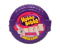 Жувальна гумка Hubba Bubba Mega Lang Himbeer Малина, 56 г (фіолетовий бокс) (4009900513487) - фото