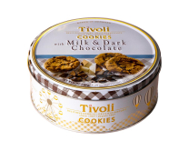 Печенье с молочным и черным шоколадом Tivoli Cookies Milk & Dark Chocolate, 150 г (5776879010970) - фото