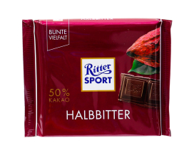 Шоколад черный Ritter Sport Halbbitter 50%, 100 г (4000417020000) - фото