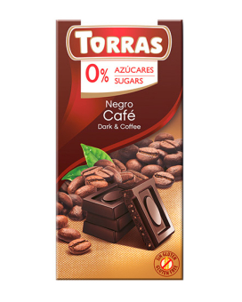 Шоколад черный без сахара, без глютена TORRAS с кофе 52%, 75 г (8410342006318) - фото