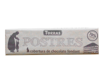 Шоколад черный без глютена TORRAS Postres Cobertura De Chocolate Fondant 70%, 300 г (8410342000880) - фото