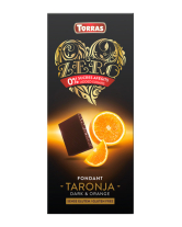 Шоколад чорний без цукру, без глютену TORRAS Zero з апельсином 52%, 125 г (8410342004642) - фото