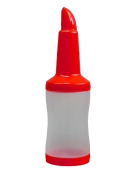 Бутылка с гейзером + крышка, 1л красная (диспенсер, дозатор) - фото