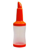 Бутылка с гейзером + крышка, 1 л, оранжевая (диспенсер, дозатор) - фото