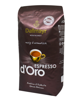 Кофе в зернах Dallmayr Espresso D'Oro, 1 кг (90/10) 4008167154679 - фото