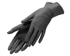 Перчатки нитриловые черные, размер М, 100 шт - фото