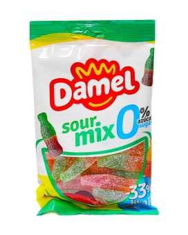 Желейні цукерки без цукру Damel Sour Mix 0% Sugar Кислий мікс, 100 г (8411500115354) - фото