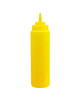 Пляшка для соусу жовта, 600/720 мл (соусник, диспенсер, дозатор) - фото
