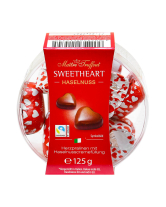 Цукерки шоколадні Серця з фундучною начинкою Maitre Truffout Sweetheart Haselnuss, 125 г (9002859115745) - фото