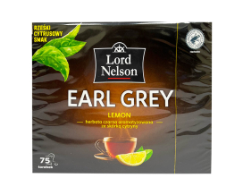 Чай черный Lord Nelson Earl Grey Lemon Лимон,  1,75г*75шт (ароматизированный чай в пакетиках) (4056489060147) - фото