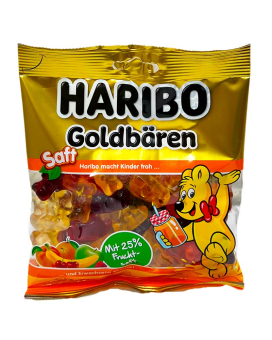 Желейные конфеты Haribo Goldbaren Saft Сочные золотые мишки, 160 г (4001686322659) - фото