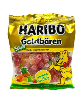 Цукерки желейні Haribo Goldbaren Saure Кислі золоті ведмедики, 175 г (4001686327487) - фото