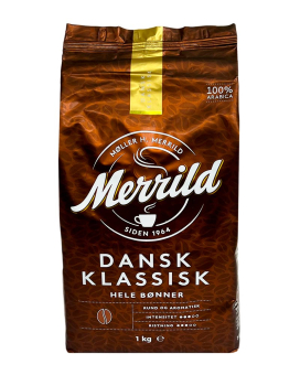 Кофе в зернах Merrild Dansk Klassisk, 1 кг (100% арабика) (8000070031852) - фото