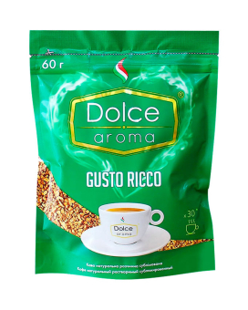Кофе растворимый Dolce Aroma Gusto Ricco, 60 г 4820093481434 - фото