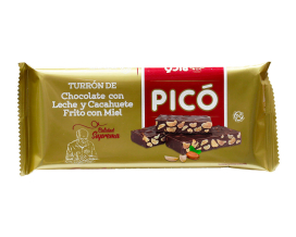 Туррон Pico з молочного шоколаду зі смаженим арахісом з медом Turron De Chocolate Con Leche y Cacahuete Frito Con Miel Calidad Suprema, 200 г (8412115013028) - фото