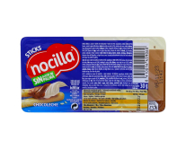 Шоколадна та молочно-фундучна паста з хлібними паличками Nocilla Chocoleche Sticks, 30 г (8410014459060) - фото