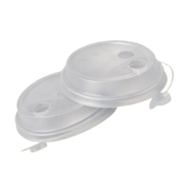 Крышка с поильником PP 90 мм прозрачная матовая LFCJ (50 шт) - фото