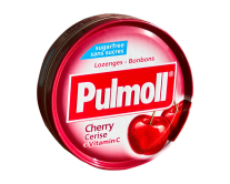 Льодяники без цукру зі смаком вишні Pulmoll Cherry + Vitamin C, 45 г (4002590703961) - фото