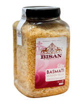 Рис Басмати пропаренный длиннозернистый шлифованный BISAN Basmati Golden Sella, 800 г (4820186122770) - фото